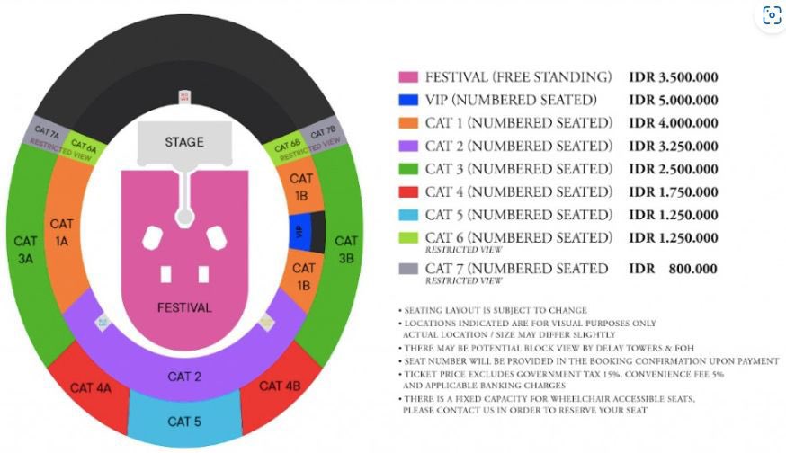 Harga tiket konser coldplay di Jakarta