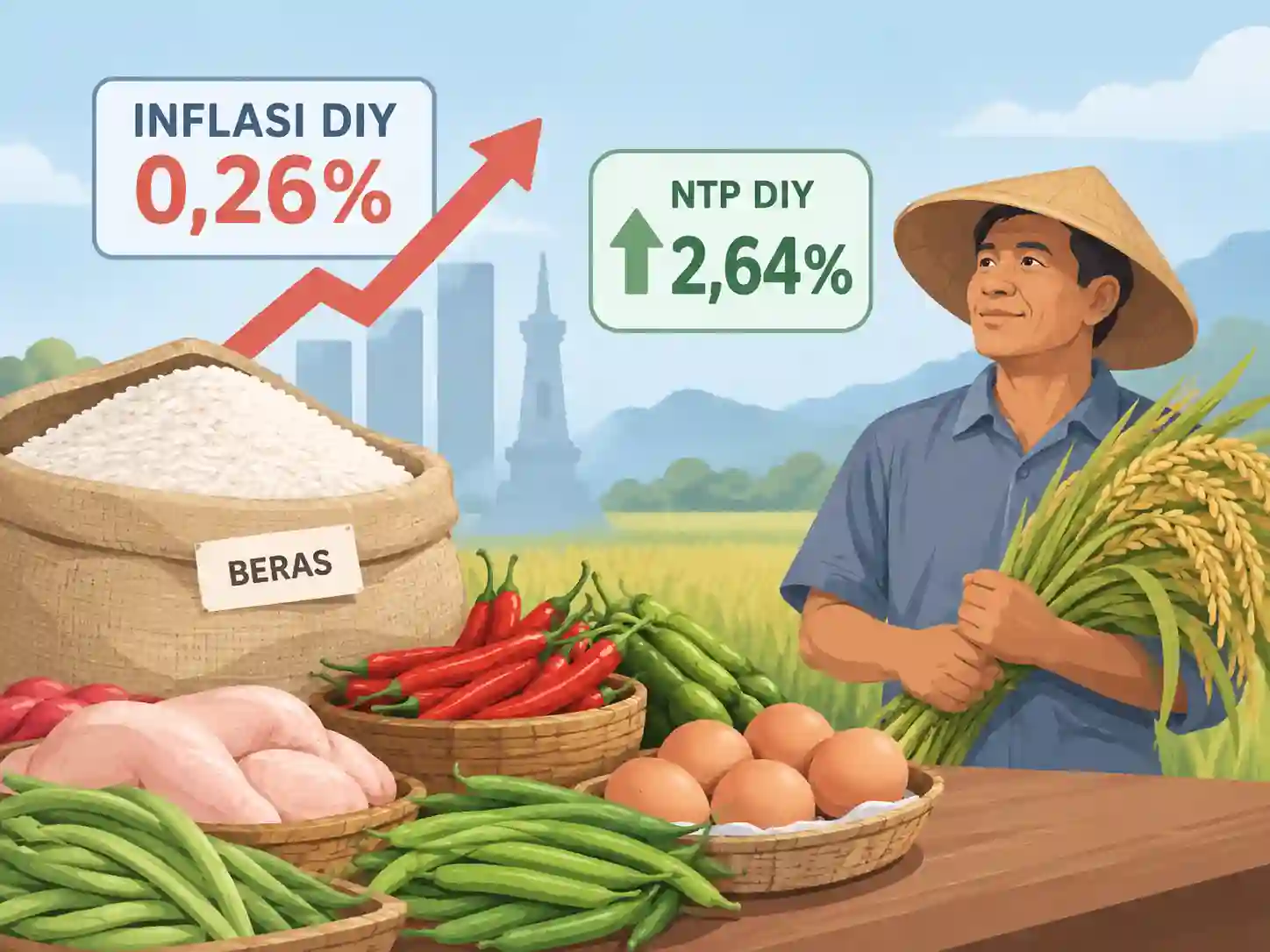 Harga Beras Dorong Inflasi DIY, Nilai Tukar Petani Naik 2,64 Persen