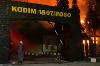 Kebakaran Markas Kodim Poso Hari ini, Api Melalap Sejumlah Bangunan