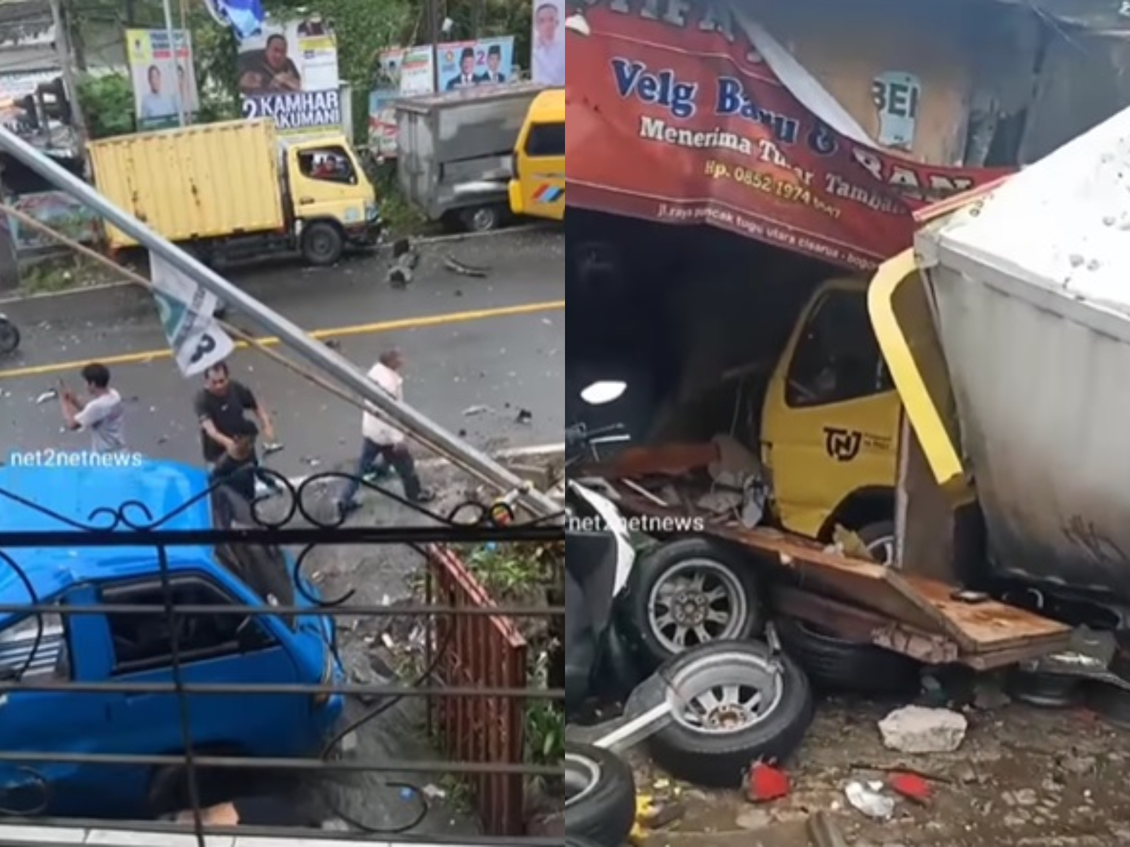 laka beruntun di Puncak Bogor