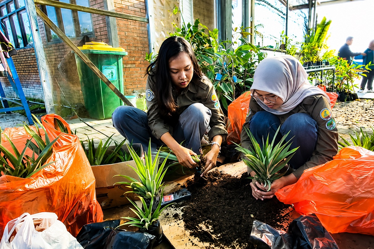 Mahasiswi UNS Terapkan Ilmu Pertanian di Jogja Agro Park, Kenalkan Inovasi Budidaya Nanas ...