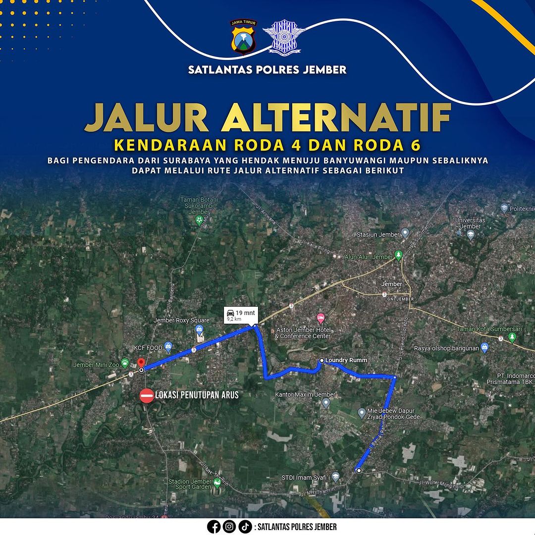 Penutupan Jalan di Jember