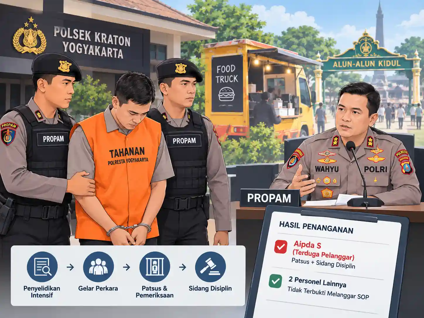 1 Oknum Polisi Jadi Terduga Pelanggar Pungli Food Truck Alkid Jogja