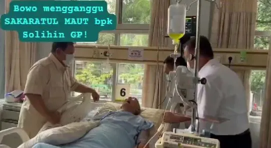 Viral Video Prabowo Subianto Jenguk Solihin GP Nyanyikan Mars Siliwangi, Dianggap Ganggu Sakaratul Maut
